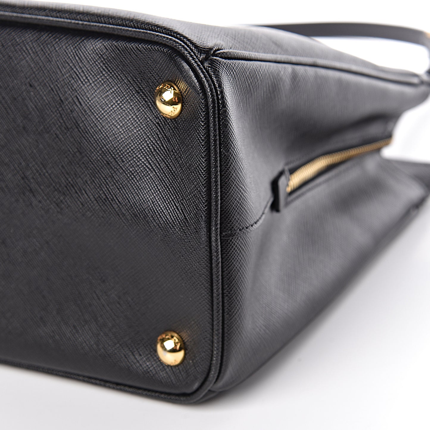 Saffiano Lux Large Top Handle Open Tote Black