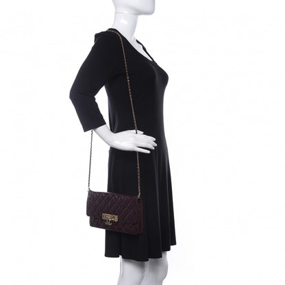 Chanel Patent Quilted Golden Class Wallet on Chain WOC Burgundy 2 of 11