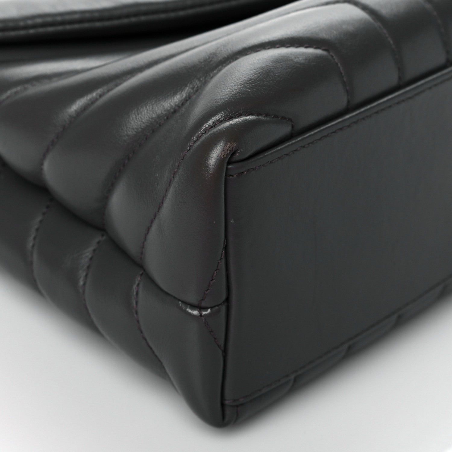 Saint Laurent Calfskin Y Quilted Monogram Small Loulou Chain Satchel Earth 9 of 10