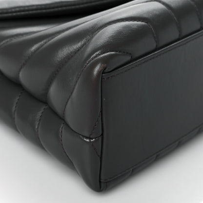 Saint Laurent Calfskin Y Quilted Monogram Small Loulou Chain Satchel Earth 9 of 10