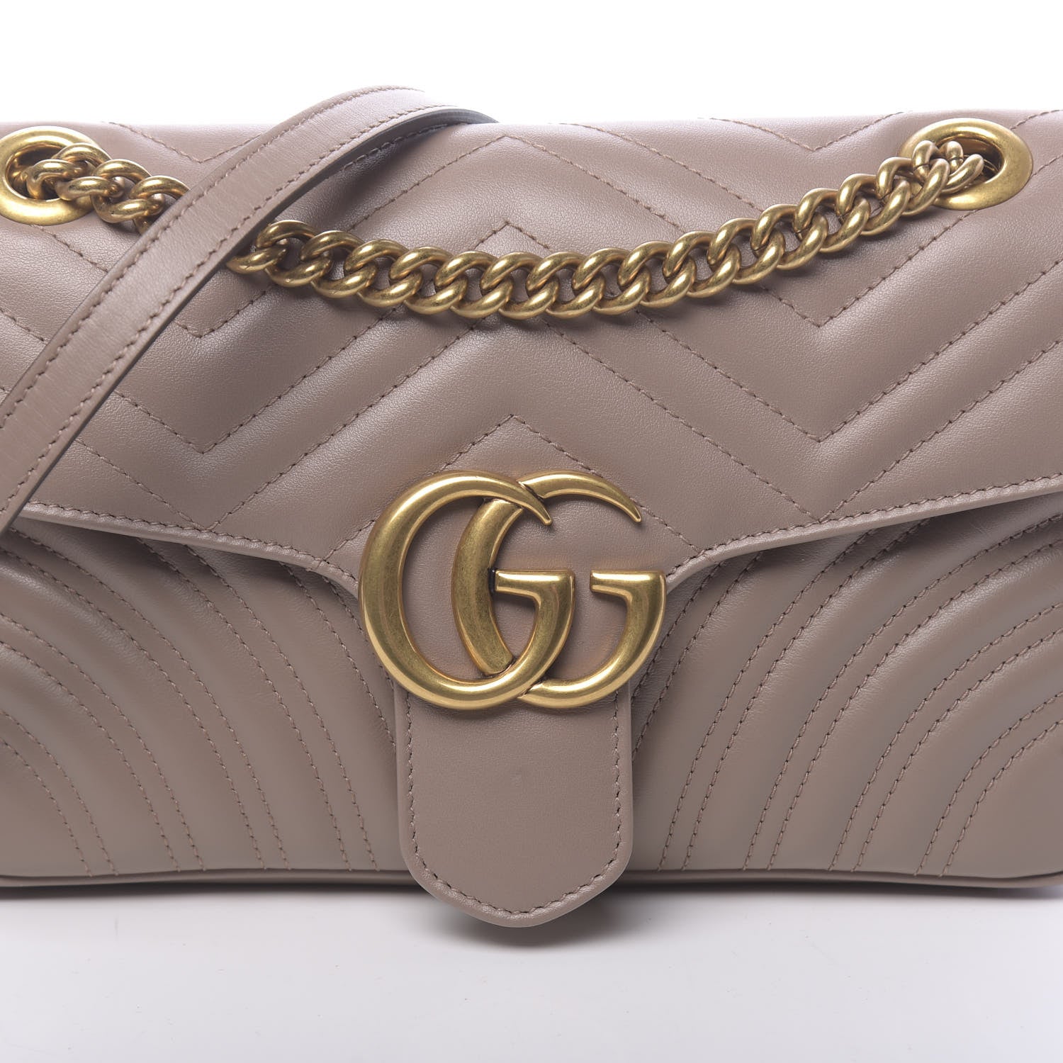 Gucci Calfskin Matelasse Small GG Marmont Shoulder Bag Porcelain Rose 10 of 10