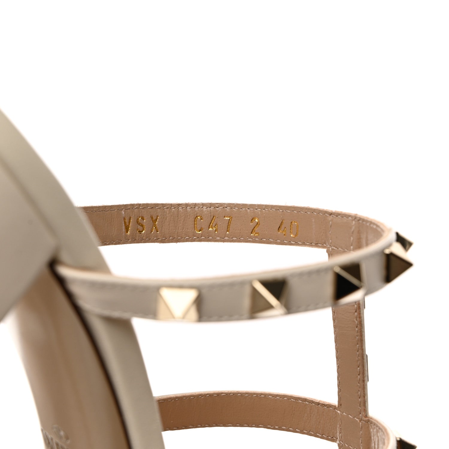 Valentino Garavani Calfskin Nappa Rockstud 60mm Caged Slide Sandals 40 Light Ivory 7 of 10
