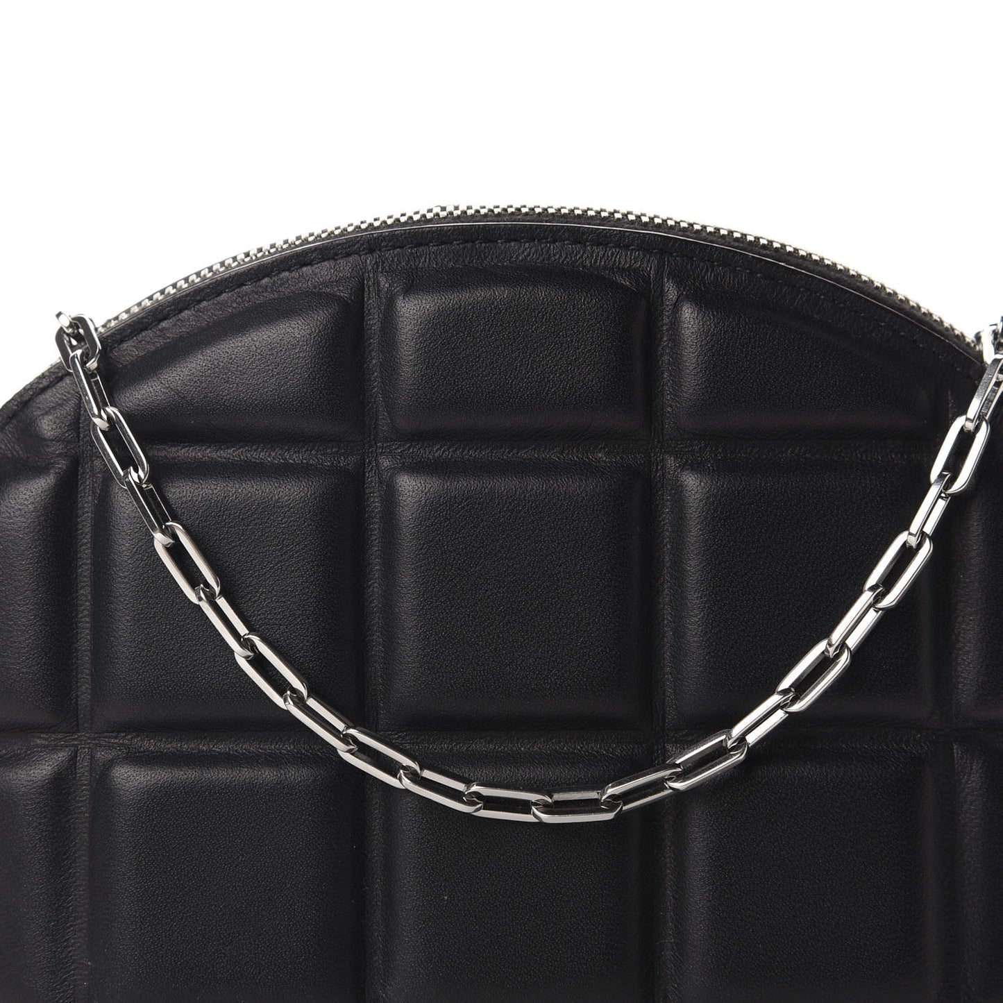 Padded Nappa Mini Half Moon Bag Black