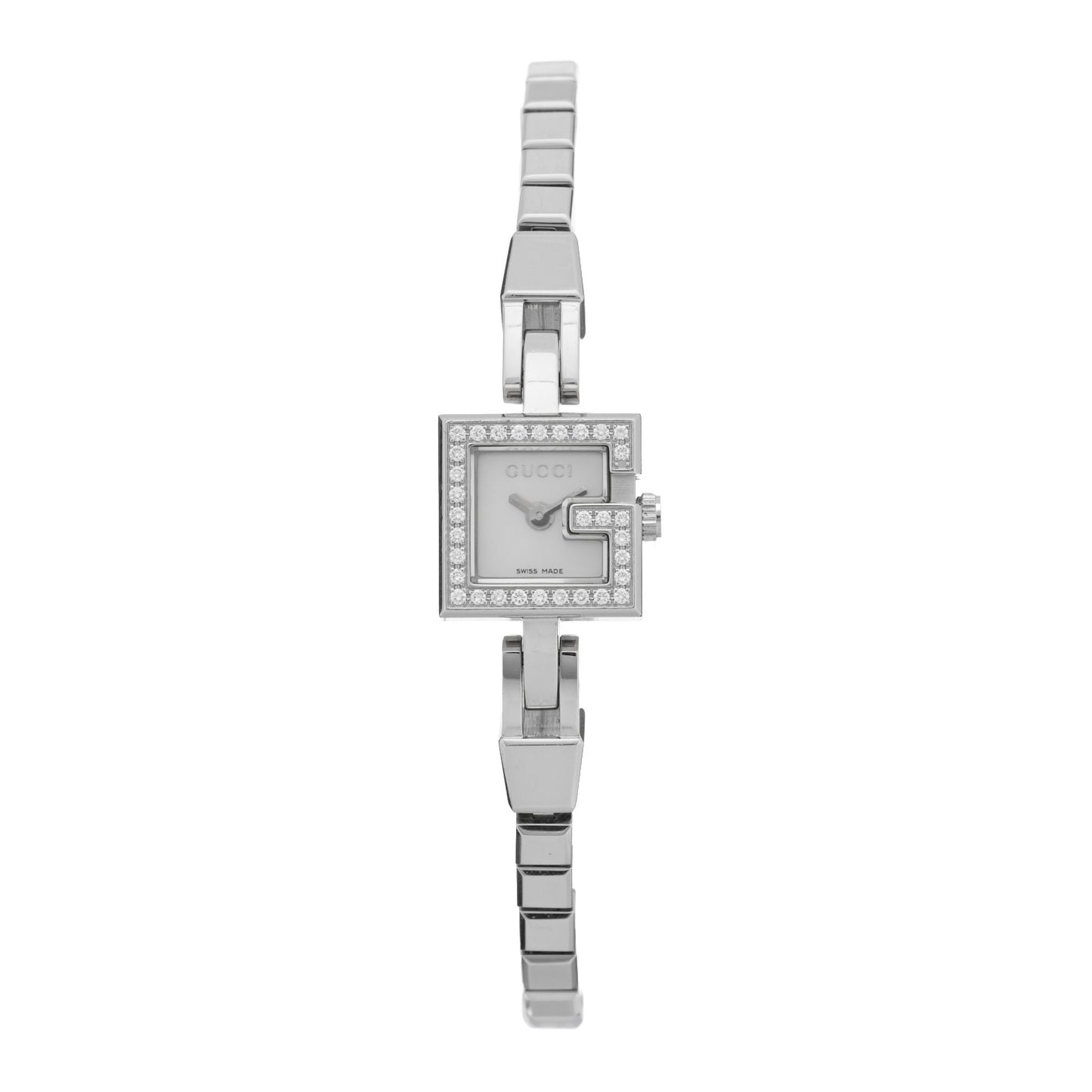 Stainless Steel Diamond Bezel Mother of Pearl 14mm 102 G-Mini Quartz Watch