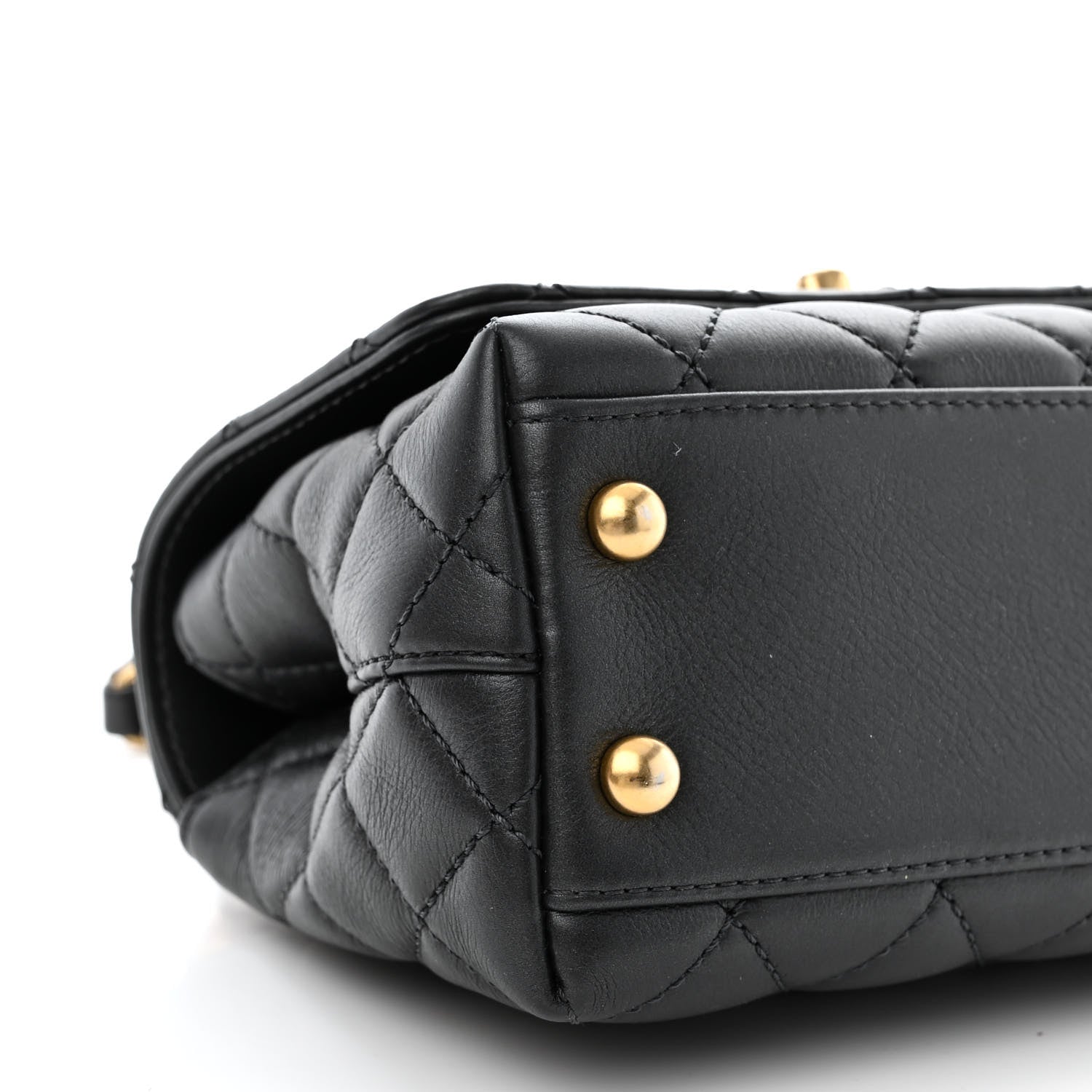 Chanel Calfskin Strass Quilted Extra Mini Coco Handle Flap Dark Grey 8 of 12