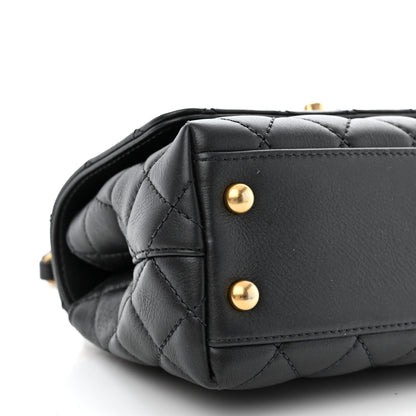Chanel Calfskin Strass Quilted Extra Mini Coco Handle Flap Dark Grey 8 of 12