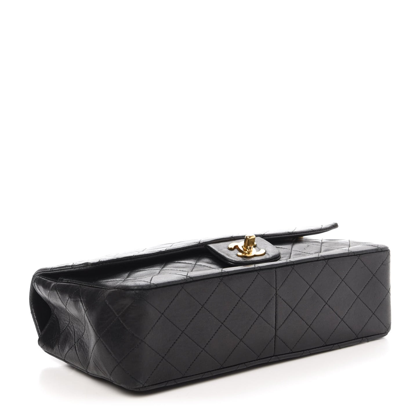 Lambskin Quilted Medium Single Flap Black