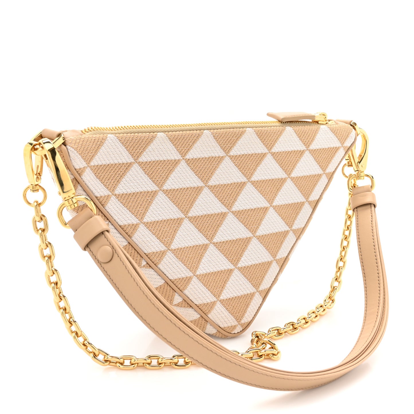 Jacquard Triangolo Symbole Embroidered Mini Triangle Bag Corda Talco