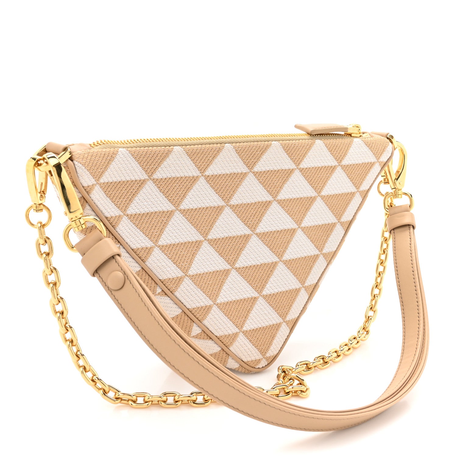 Prada Jacquard Triangolo Symbole Embroidered Mini Triangle Bag Corda Talco 3 of 10