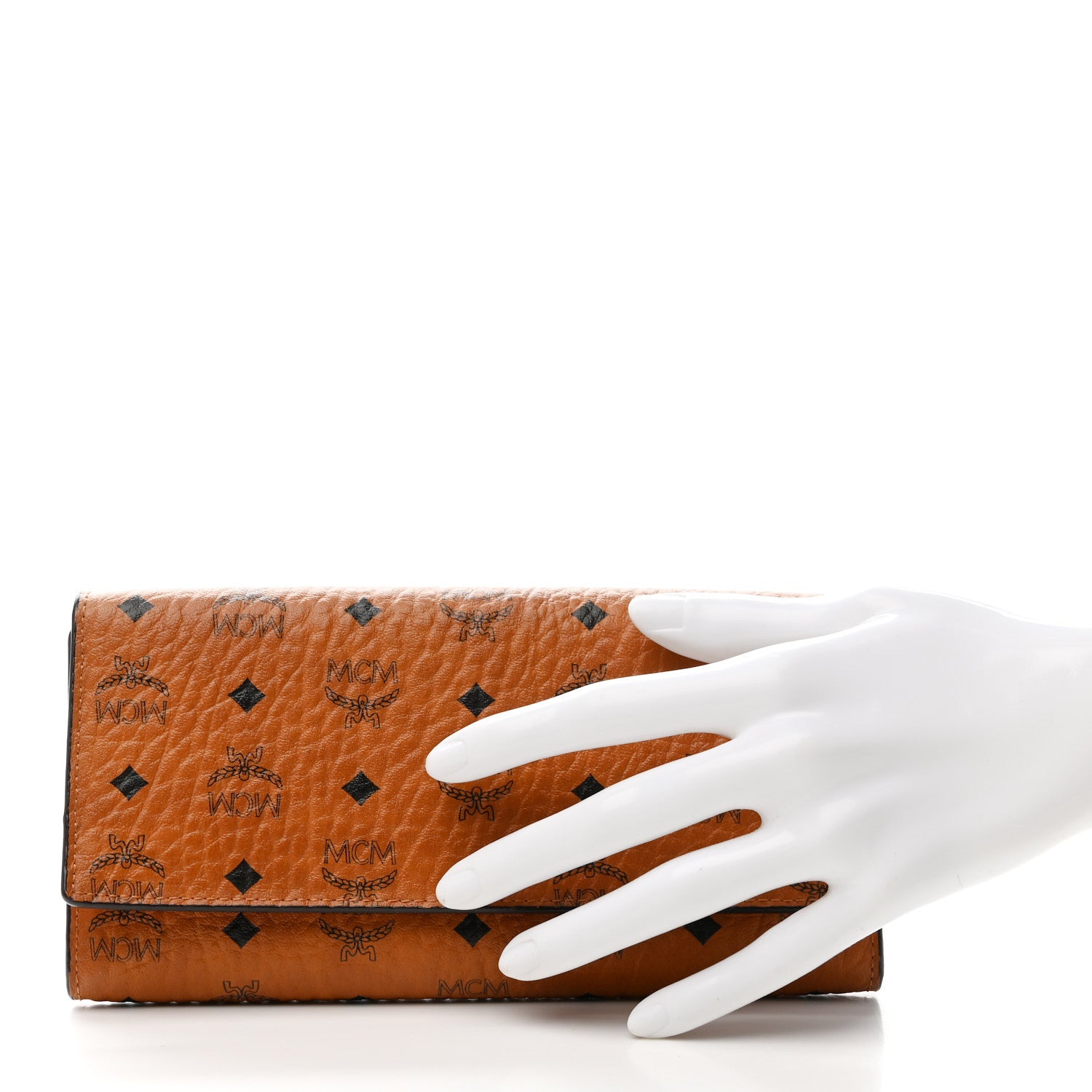 MCM Visetos Continental Flap Wallet Cognac Red 2 of 11