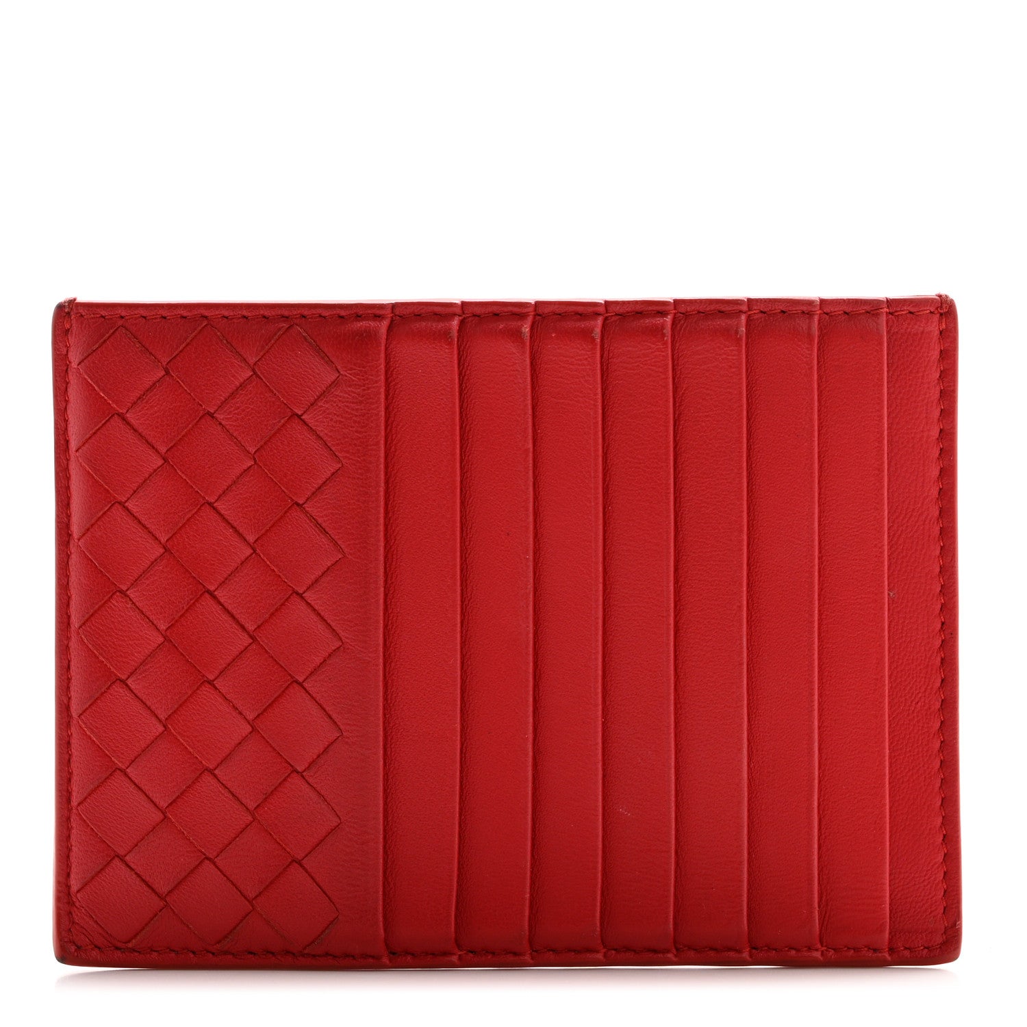 Bottega Veneta Calfskin Intrecciato Zip Card Holder Bordeaux 1 of 13