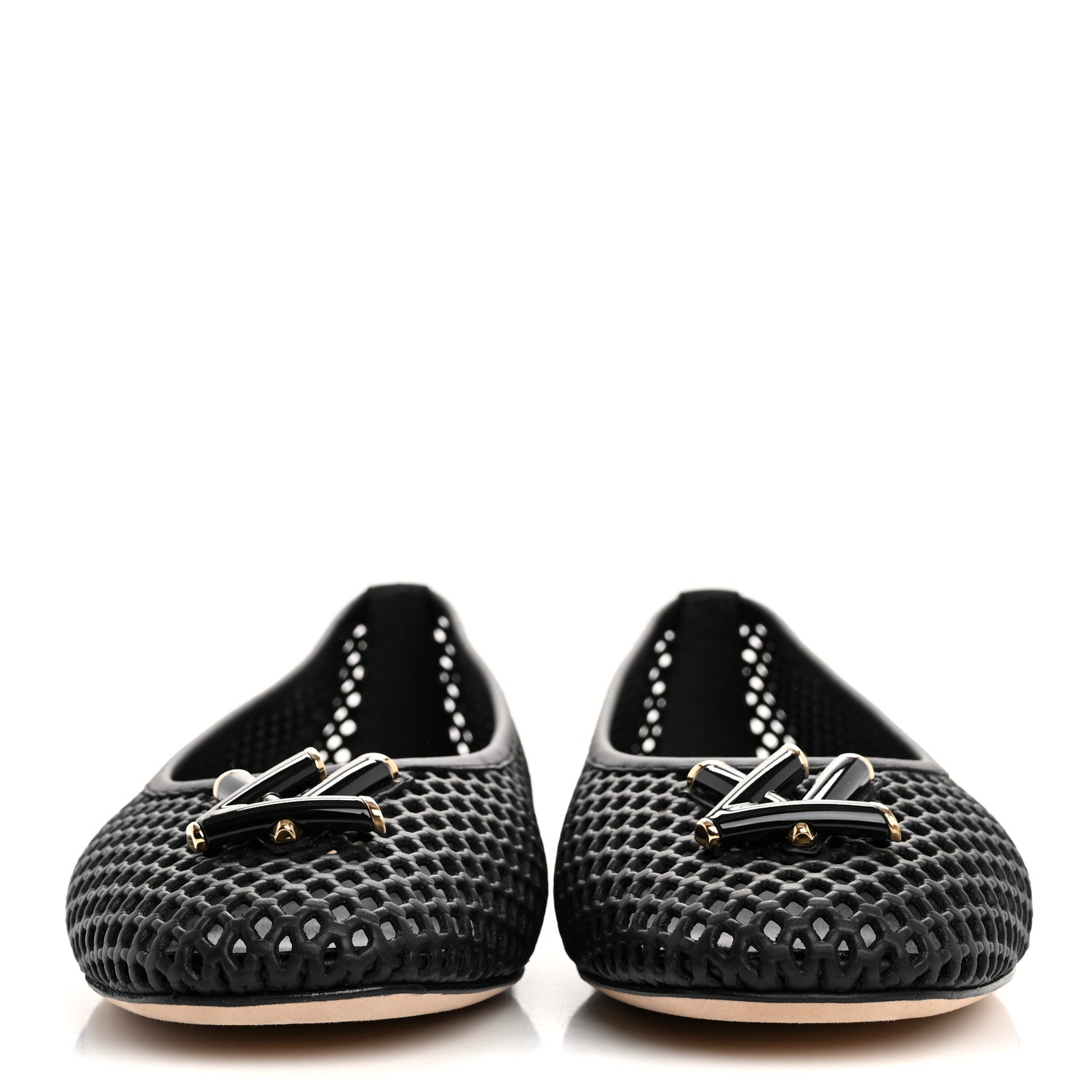 Louis Vuitton Perforated Calfskin Shake Ballerina Flats 41 Black 3 of 8