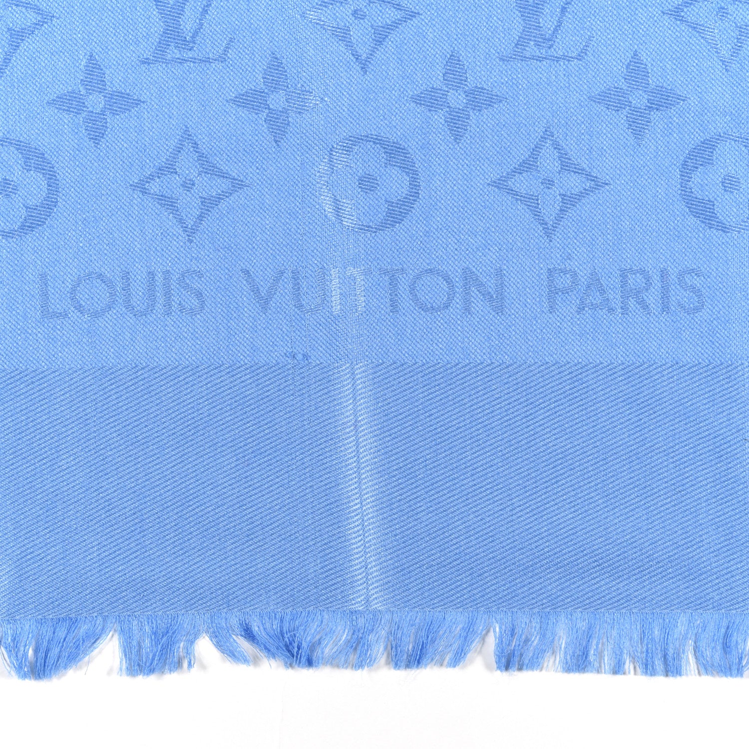 Louis Vuitton Wool Silk Monogram Shawl Bleuet 2 of 3