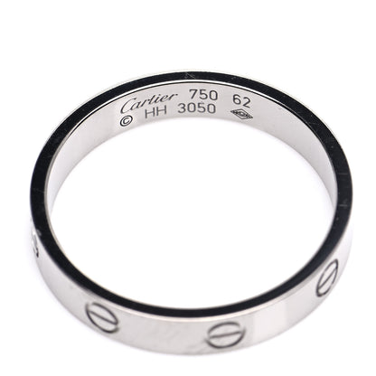 Cartier 18K White Gold 3.5mm LOVE Wedding Band Ring 62 10 4 of 5