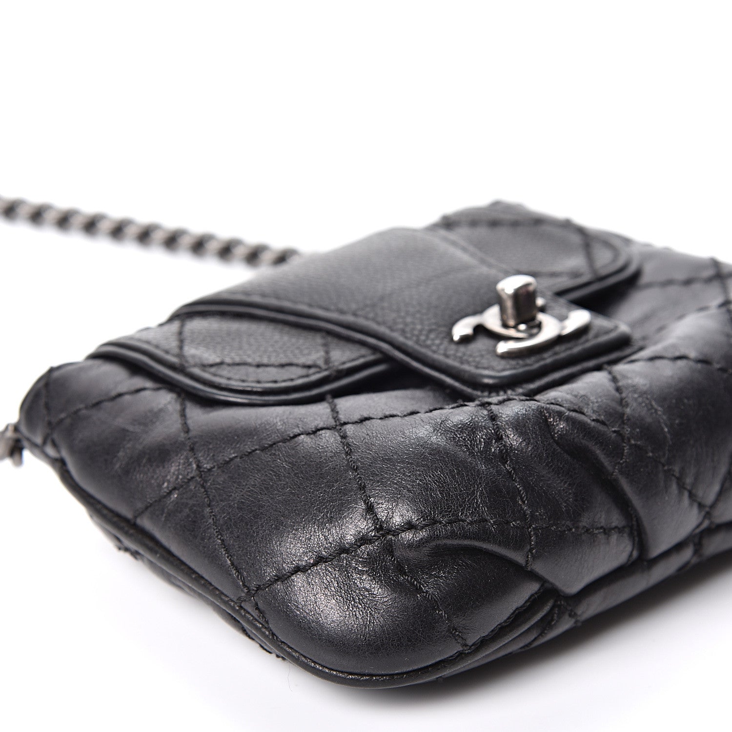 Chanel Caviar Aged Calfskin Mini Bubble Graphic Messenger Bag Black 7 of 10