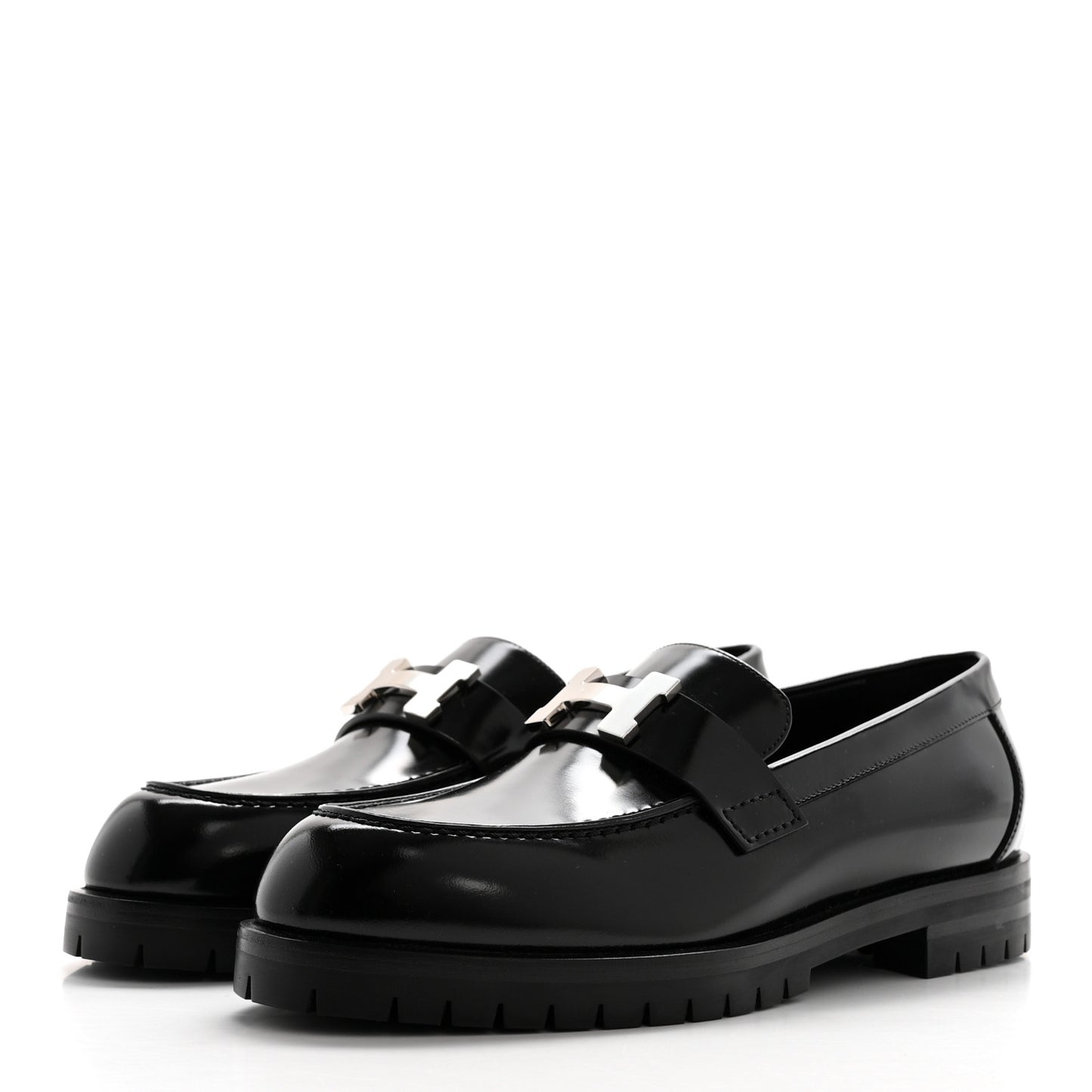 Calfskin Womens Faubourg Loafers 36 Black