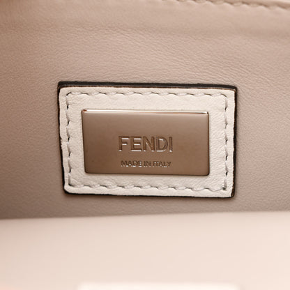 Fendi Calfskin PVC Flower Studs Petite 2Jours Tote White Ice Multicolor 6 of 13
