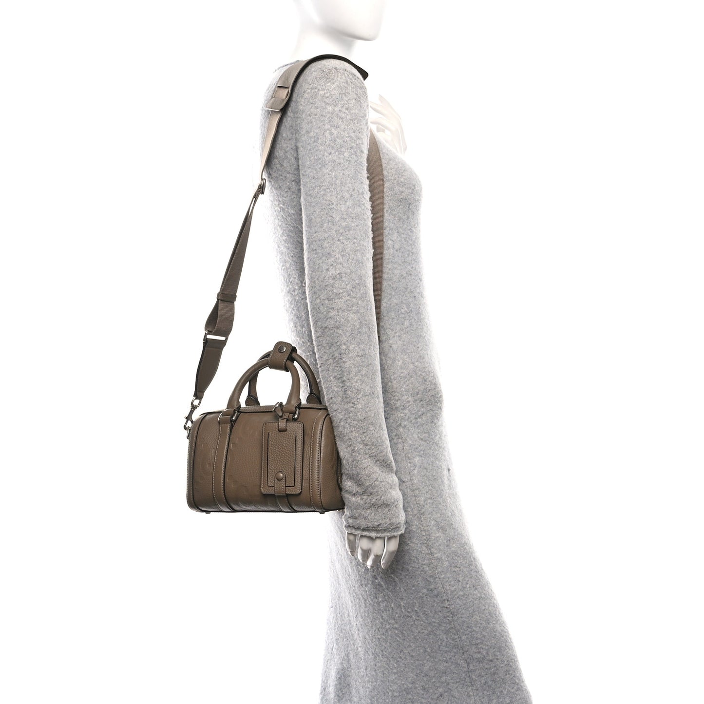 Piuma Calfskin Jumbo GG Embossed Mini Duffle Bag Good Taupe