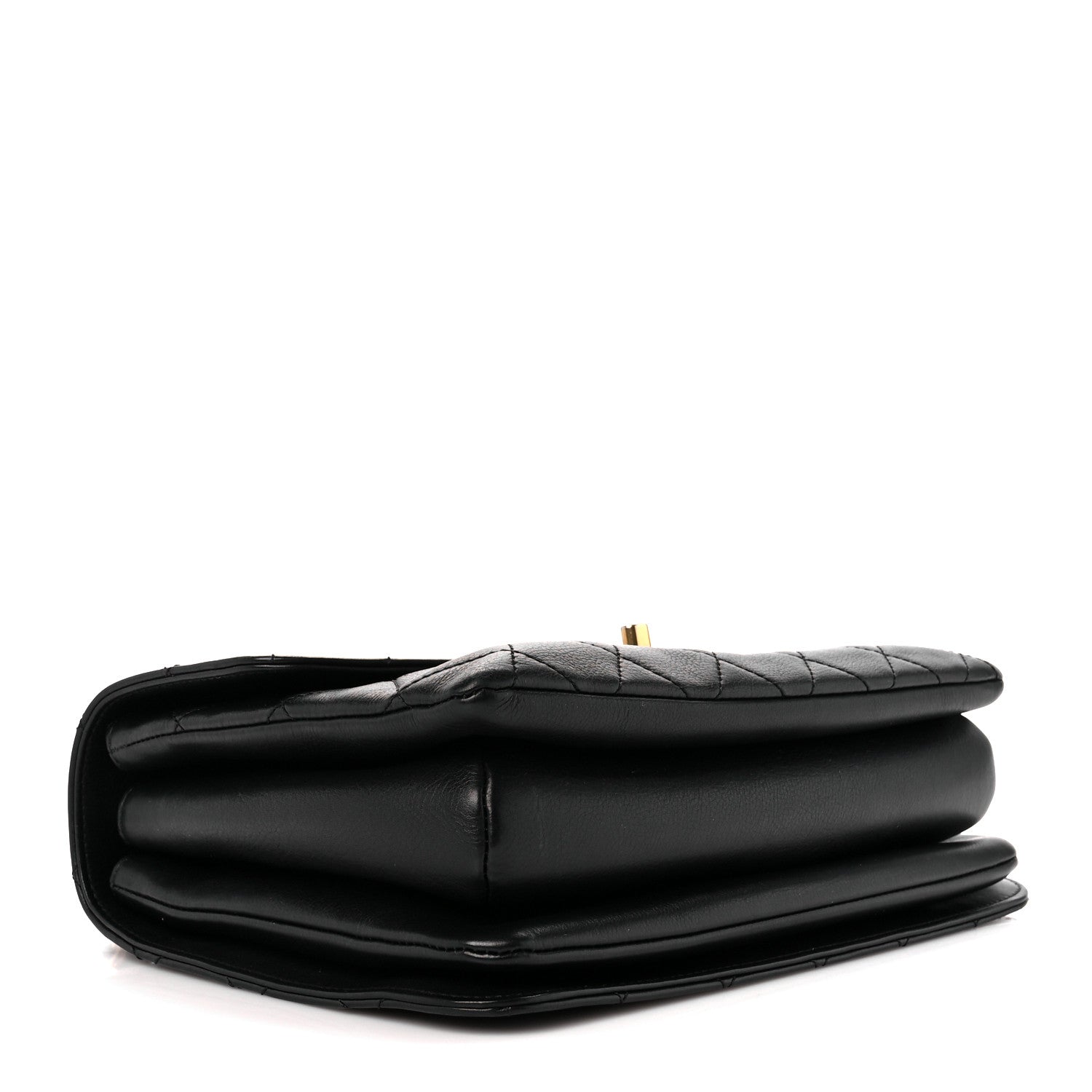 Chanel Calfskin Quilted Small Gold Top Handle Flap Black 4 of 11