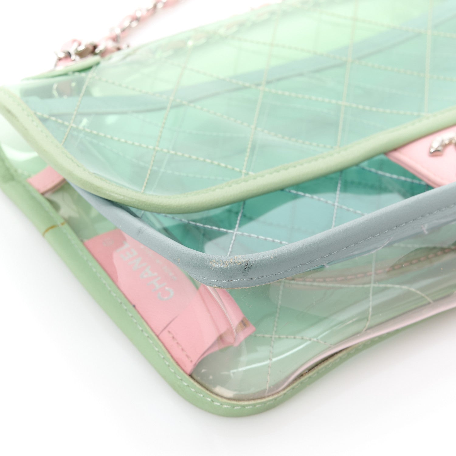 Chanel Lambskin PVC Quilted Mini Coco Splash Flap Blue Green 13 of 17