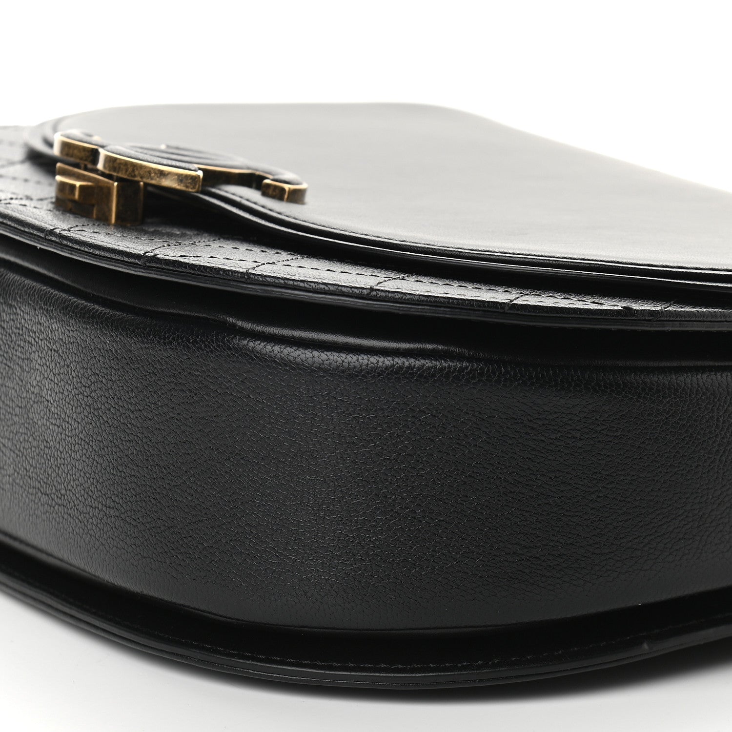 Chanel Shiny Calfskin Goatskin Quilted Medium Coco Curve Messenger Flap Black 9 of 9