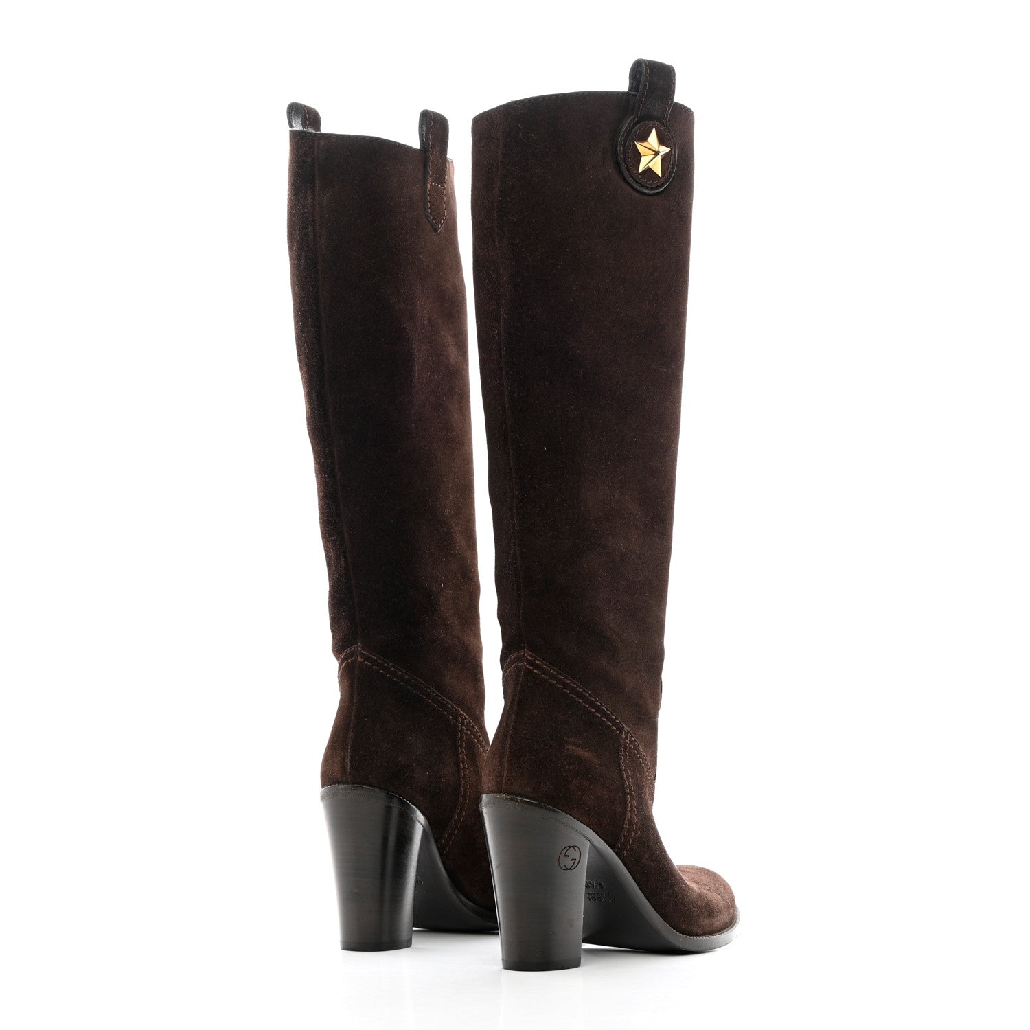 Gucci Suede Knee High Boots 36.5 Brown 4 of 20