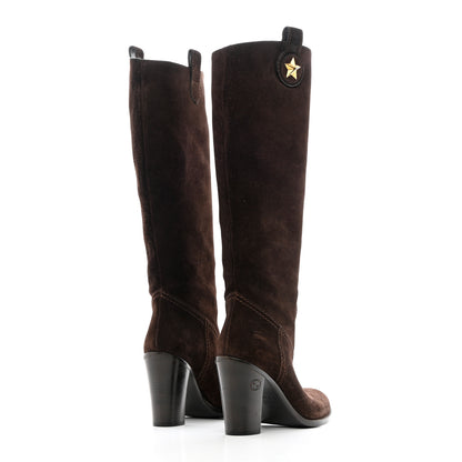 Gucci Suede Knee High Boots 36.5 Brown 4 of 20
