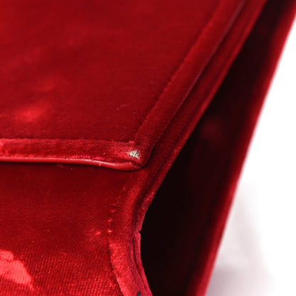Saint Laurent Velvet Medium Monogram Kate Tassel Shoulder Bag Red 10 of 10