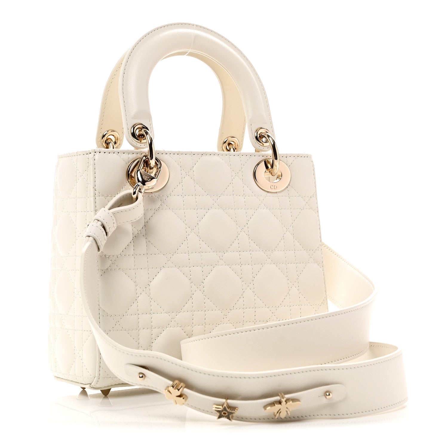 Christian Dior Lambskin Cannage Small Lucky Badges My Lady Dior White 3 of 10