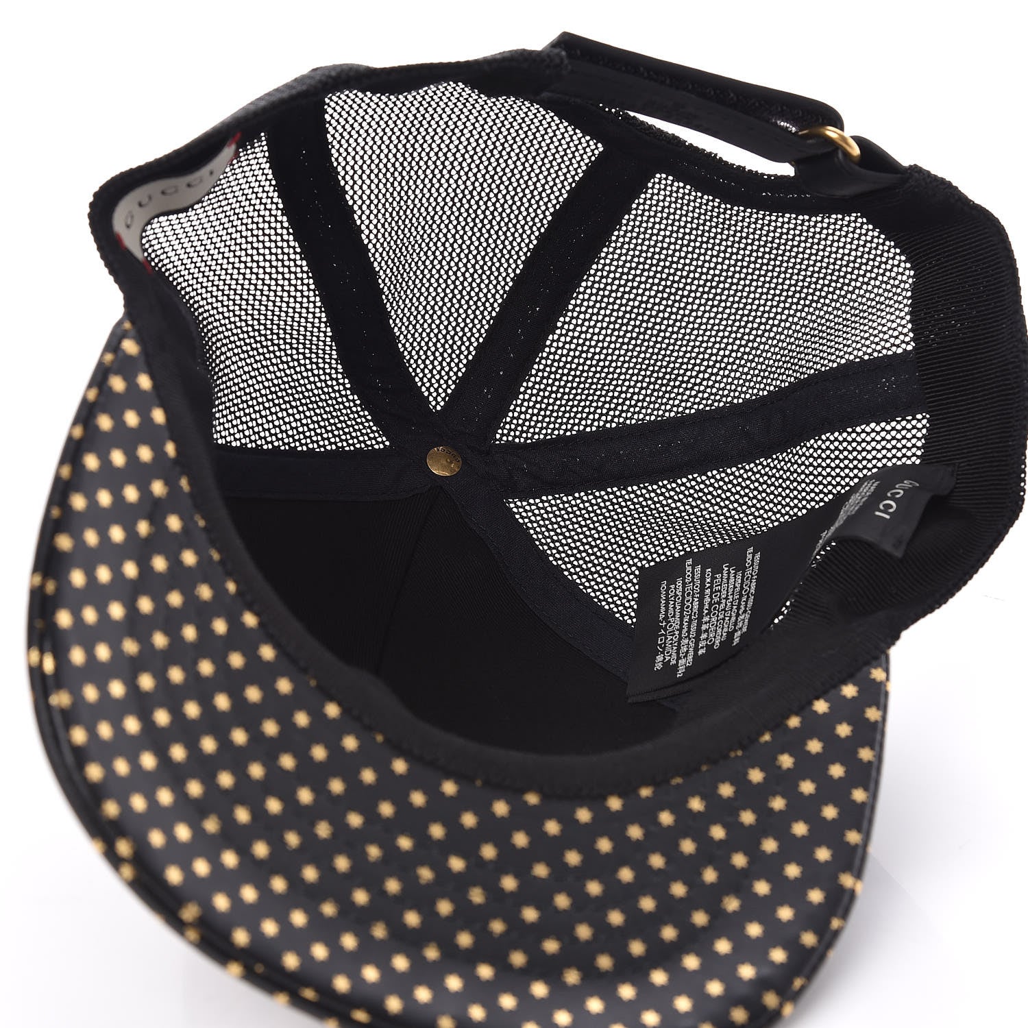 Gucci X SEGA Calfskin GUCCY Stars Baseball Hat S Black Gold 5 of 7