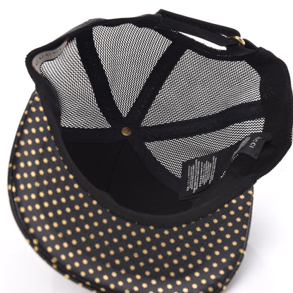 Gucci X SEGA Calfskin GUCCY Stars Baseball Hat S Black Gold 5 of 7