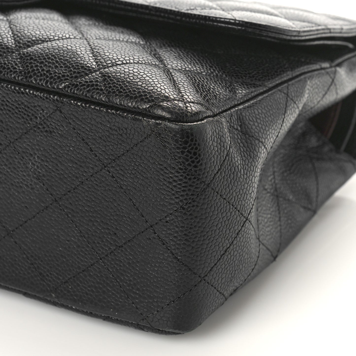 Caviar Quilted Jumbo Double Flap Black