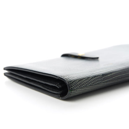 Celine Lizard Calfskin Large Multifunction Strap Wallet Black 6 of 9