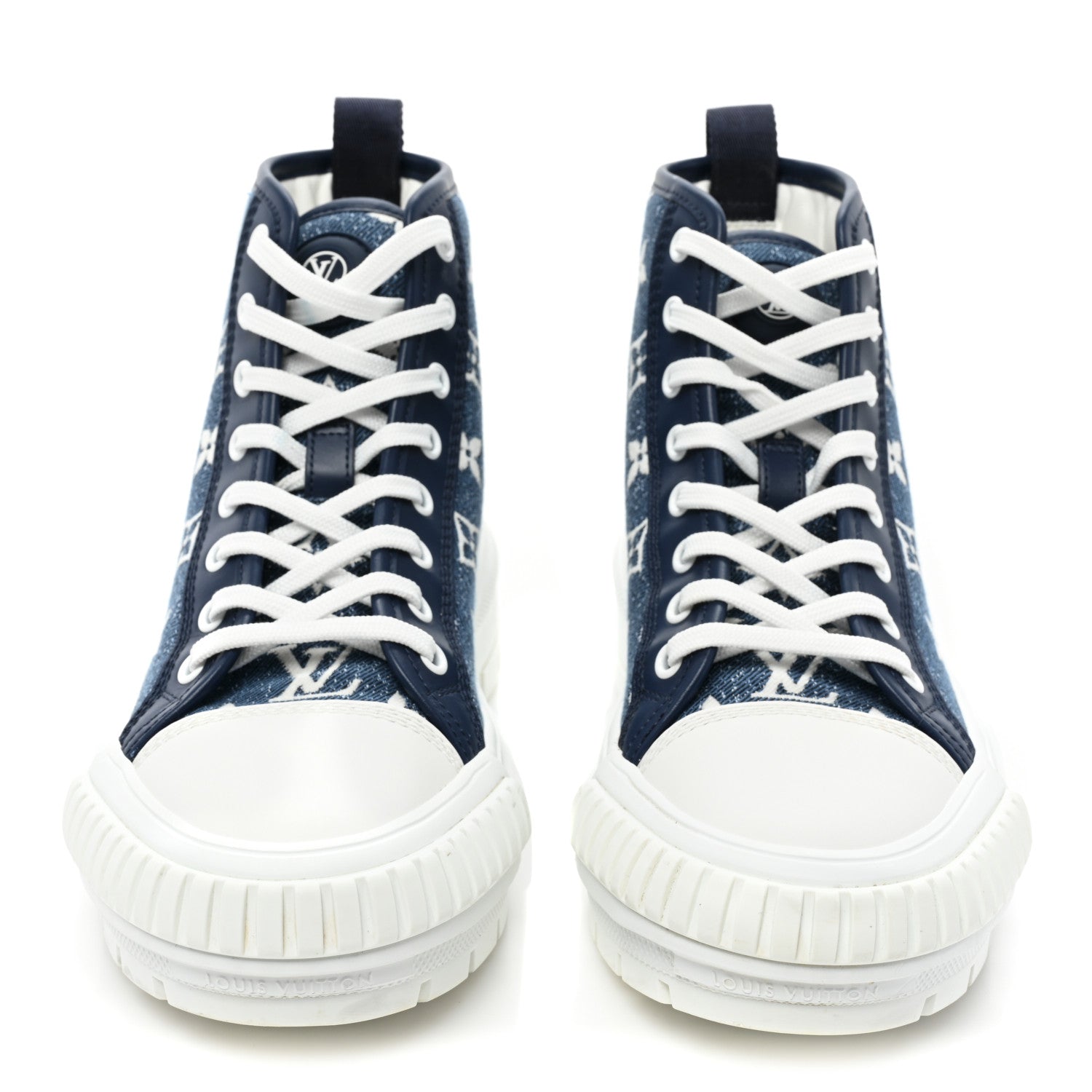 Louis Vuitton Denim Monogram Squad Sneaker Boots 35.5 Marine 2 of 9