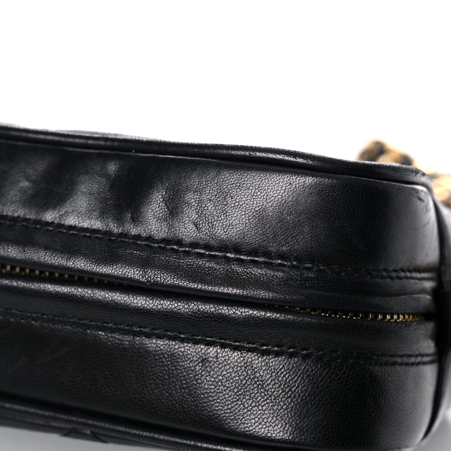 Lambskin Quilted CC Tassel Camera Case Black