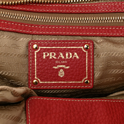 Prada Vitello Daino Satchel Rosso 6 of 14