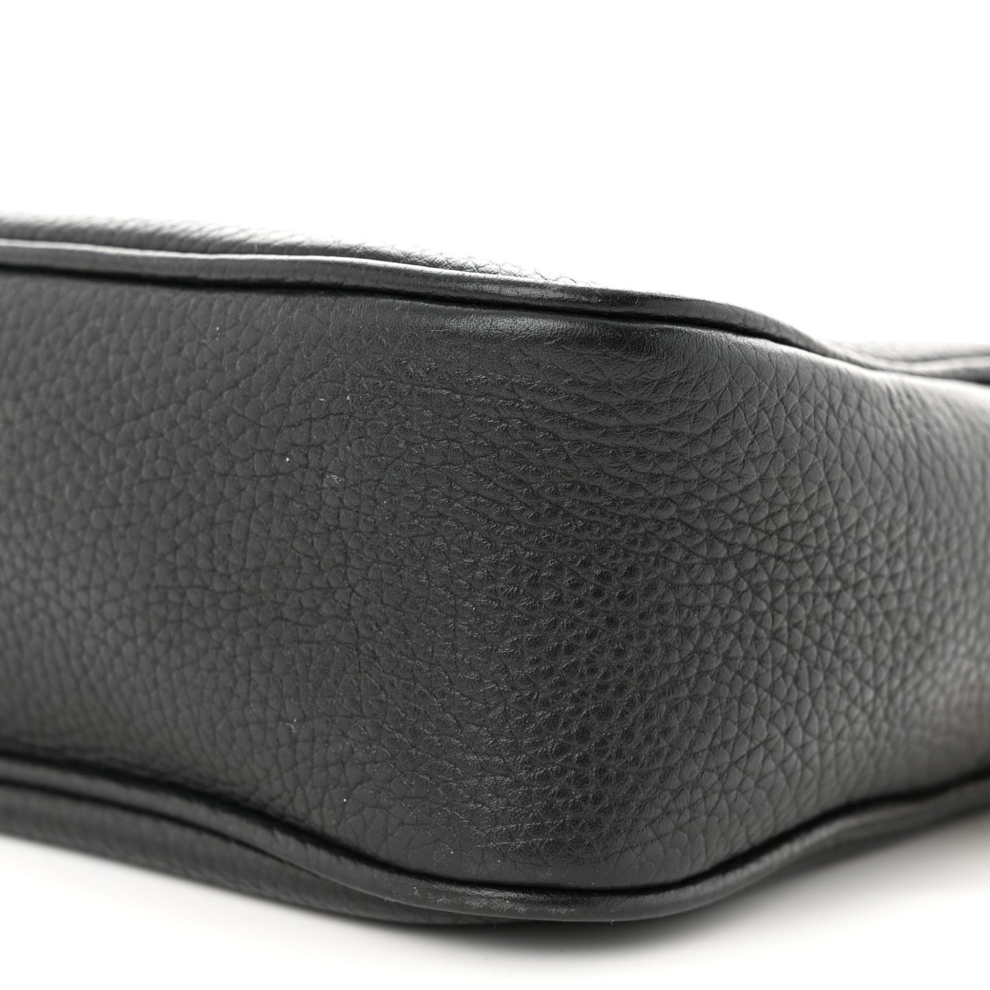 Pebbled Calfskin Small Soho Disco Bag Black