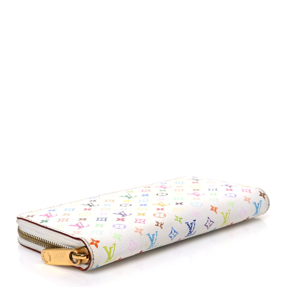 Louis Vuitton Monogram Multicolor Zippy Wallet White Orange 4 of 7