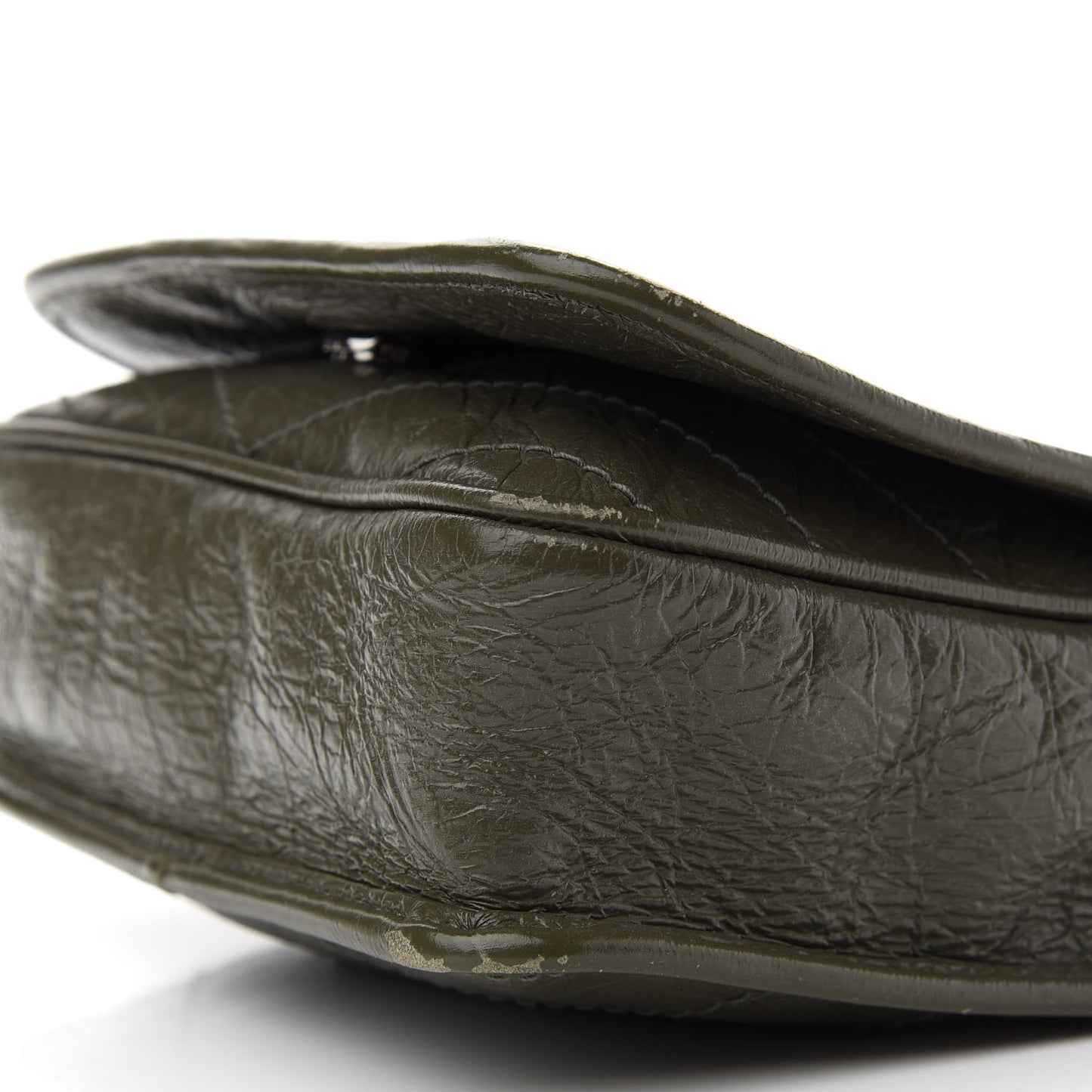 Crinkled Calfskin Matelasse Monogram Niki Chain Wallet Khaki Militaire