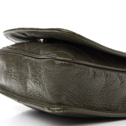 Saint Laurent Crinkled Calfskin Matelasse Monogram Niki Chain Wallet Khaki Militaire 9 of 12