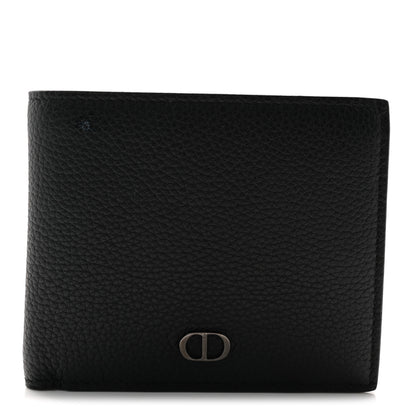 Christian Dior Grained Calfskin CD Icon Bifold Wallet Black 1 of 7