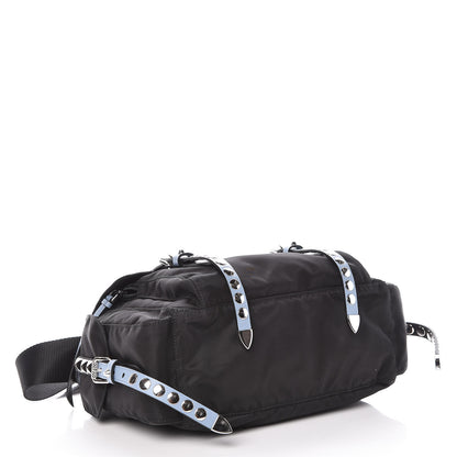 Prada Nylon New Vela Studded Messenger Black Astrale 4 of 8