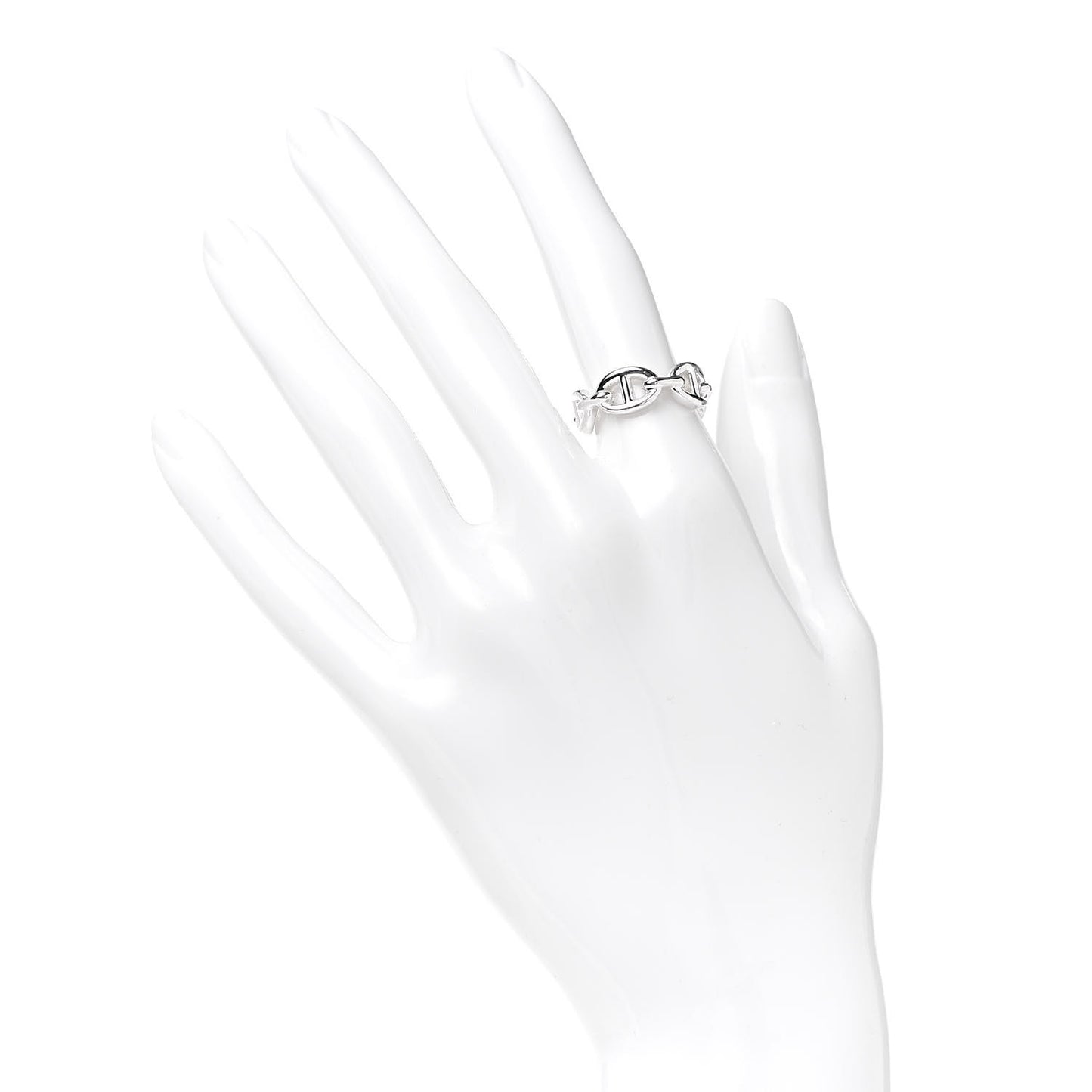 Sterling Silver PM Chaine d'Ancre Enchainee Band Ring 51 5.75