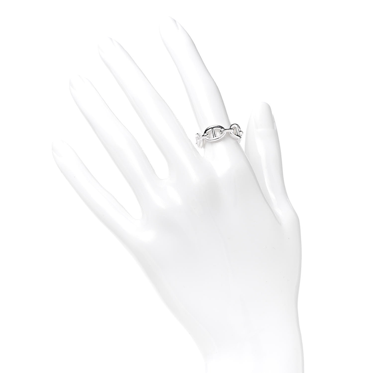 Hermes Sterling Silver PM Chaine d'Ancre Enchainee Band Ring 51 5.75 2 of 6