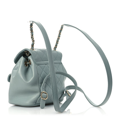 Chanel Lambskin Quilted Small Duma Drawstring Backpack Light Blue 3 of 15