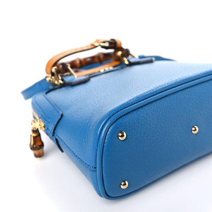 Gucci Textured Dollar Calfskin Mini Diana Dome Tote Bag Blue 7 of 8