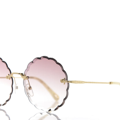 Chloe Rosie Bevelled Round Sunglasses CE142S Gold Gradient Coral 7 of 8