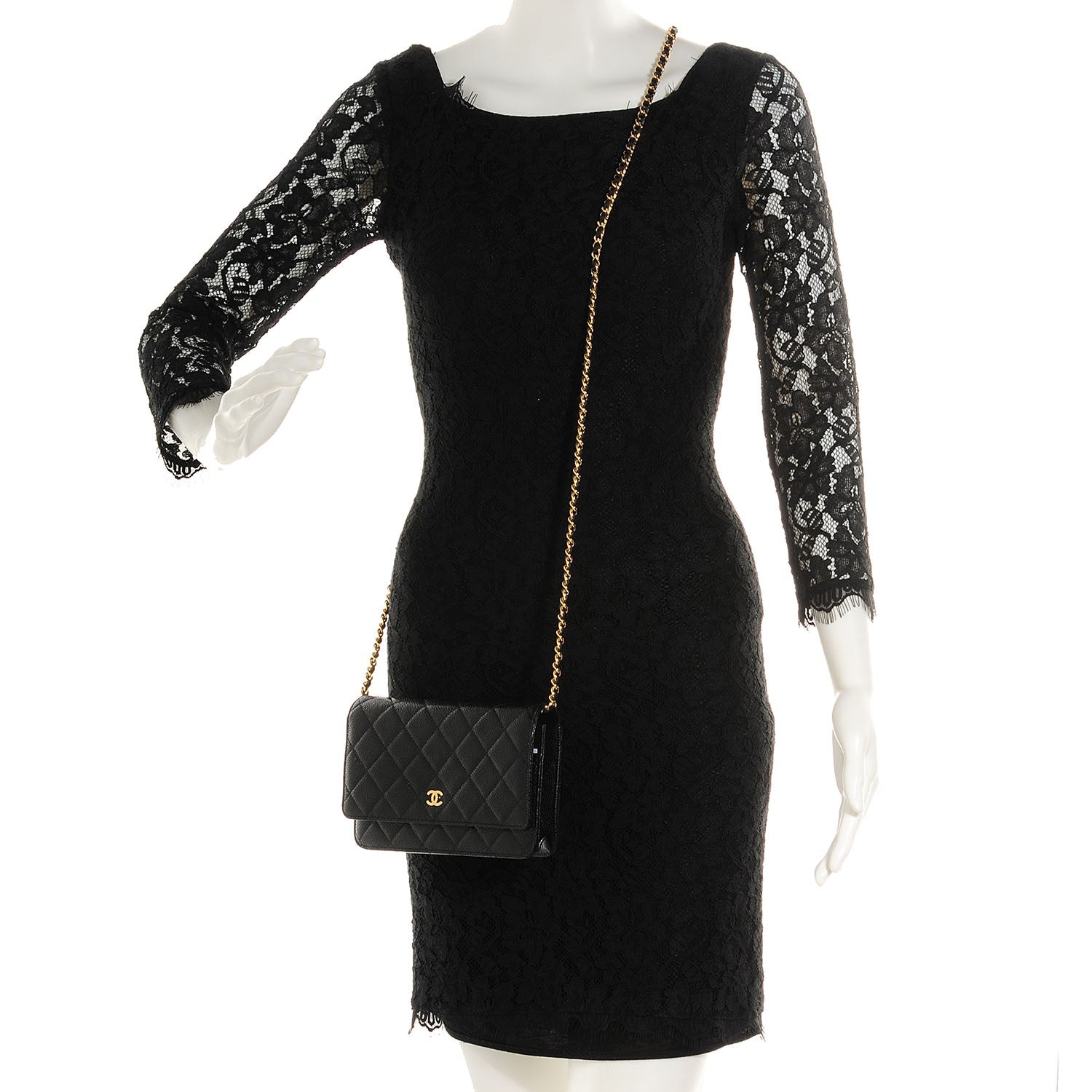 Chanel Caviar Quilted Wallet On Chain WOC Black 2 of 9