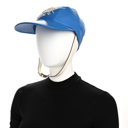 Gucci X ADIDAS Lambskin Trefoil Stefanos Baseball Hat XL Blue 3 of 11