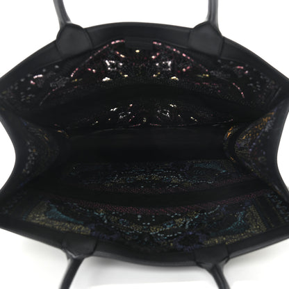 Christian Dior Calfskin Perforated Embroidered Dior In Lights Book Tote Black Multicolor 5 of 9